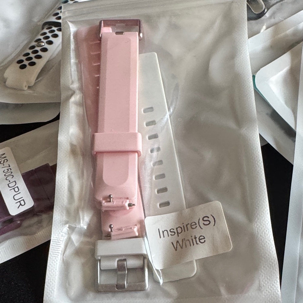 Replacement Silicone Wristband for Fitness Tracker - Pink & White